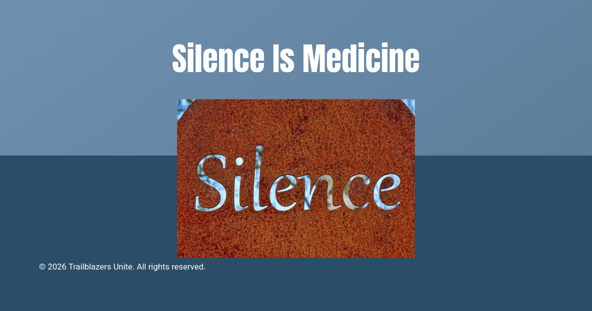 Close-up of the word silence carved into a textured surface, representing stillness, reflection, and mental clarity.